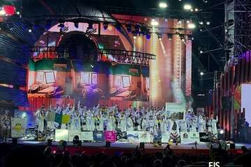 Actuación de la murga teldense Los Nietos de SaryManchez en la segunda fase del concurso carnavalero de la capital grancanaria/FJS Fotografía y TA.
